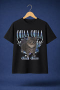 OIIA cat oversized t-shirt (Black)