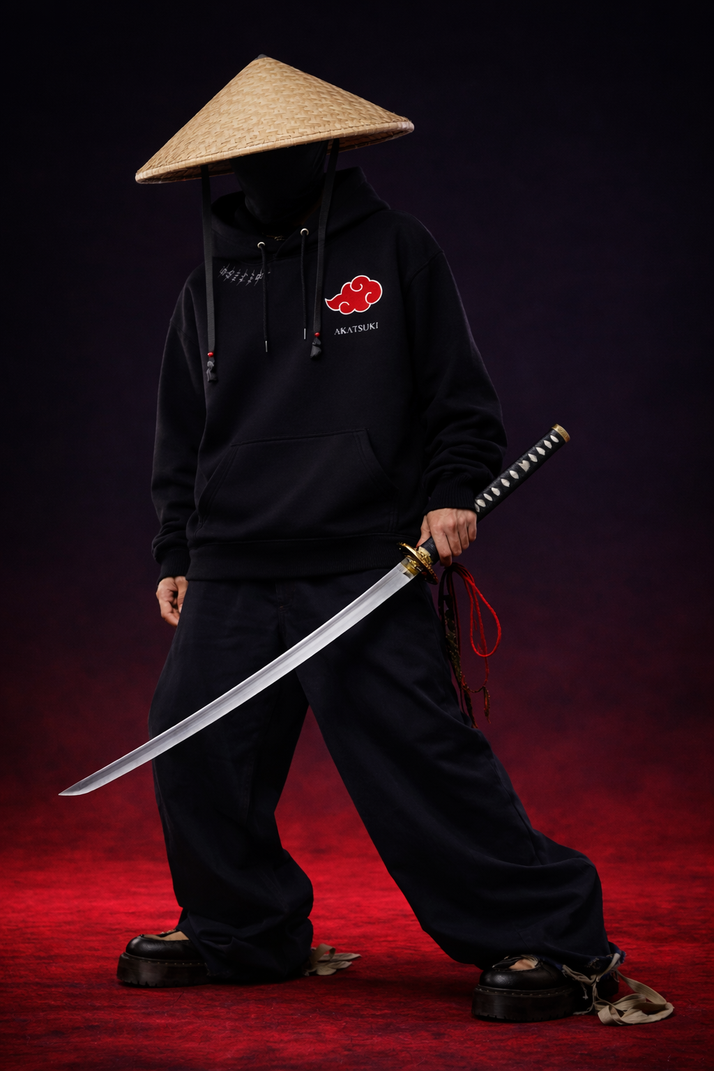 Itachi Oversized Anime Hoodie – Black