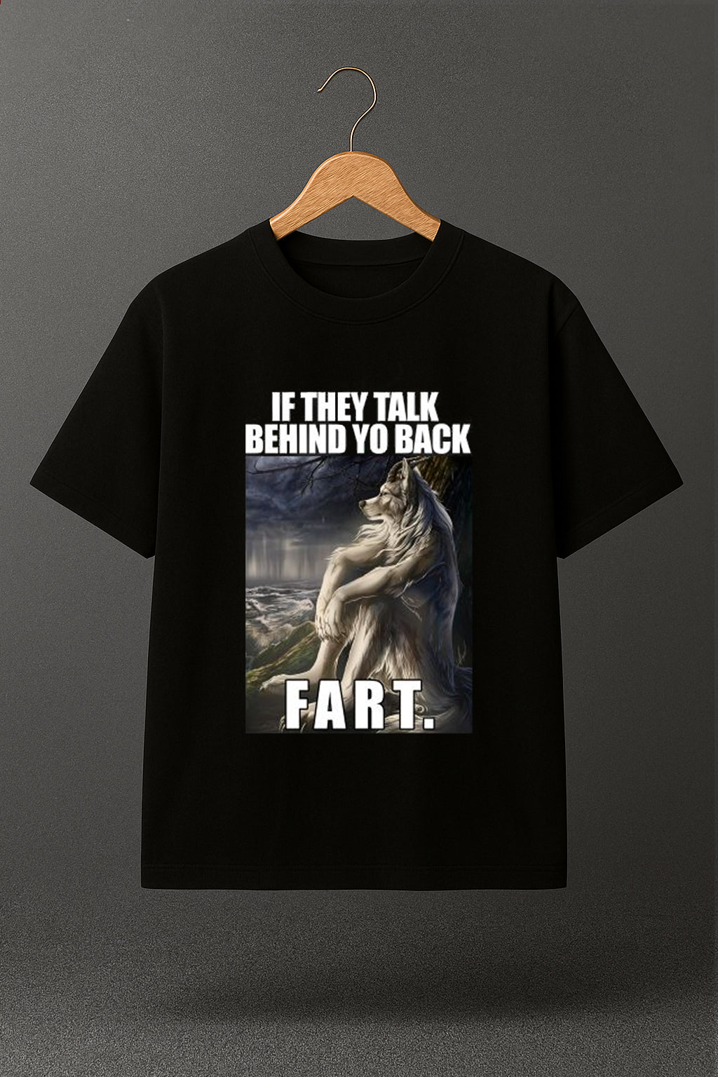 Sad wolf oversized T-shirt (Black)