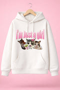I'm Just a Girl Hoodie (White)