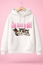 I'm Just a Girl Hoodie (White)