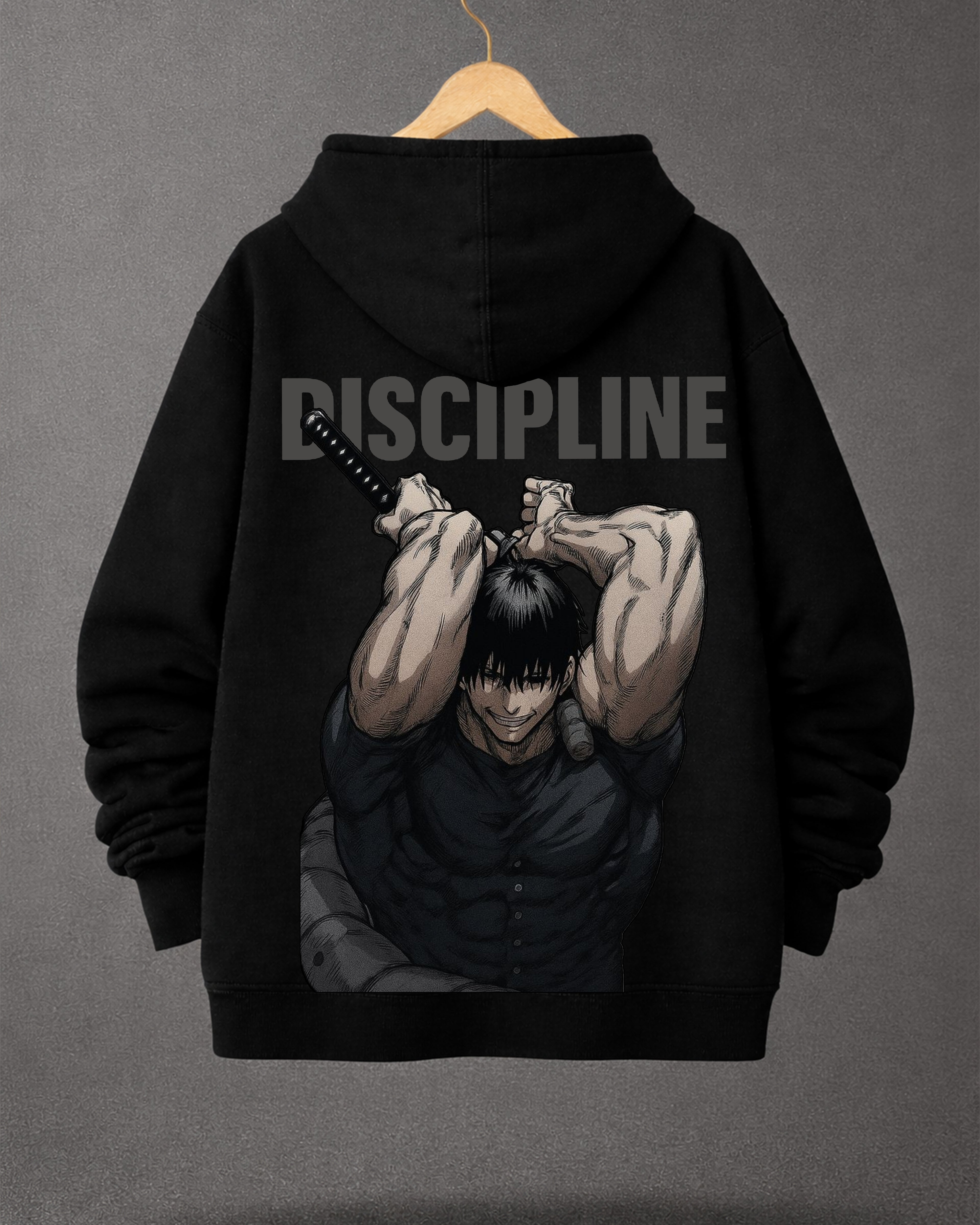 Toji Oversized Heavyweight Hoodie – Deep Black