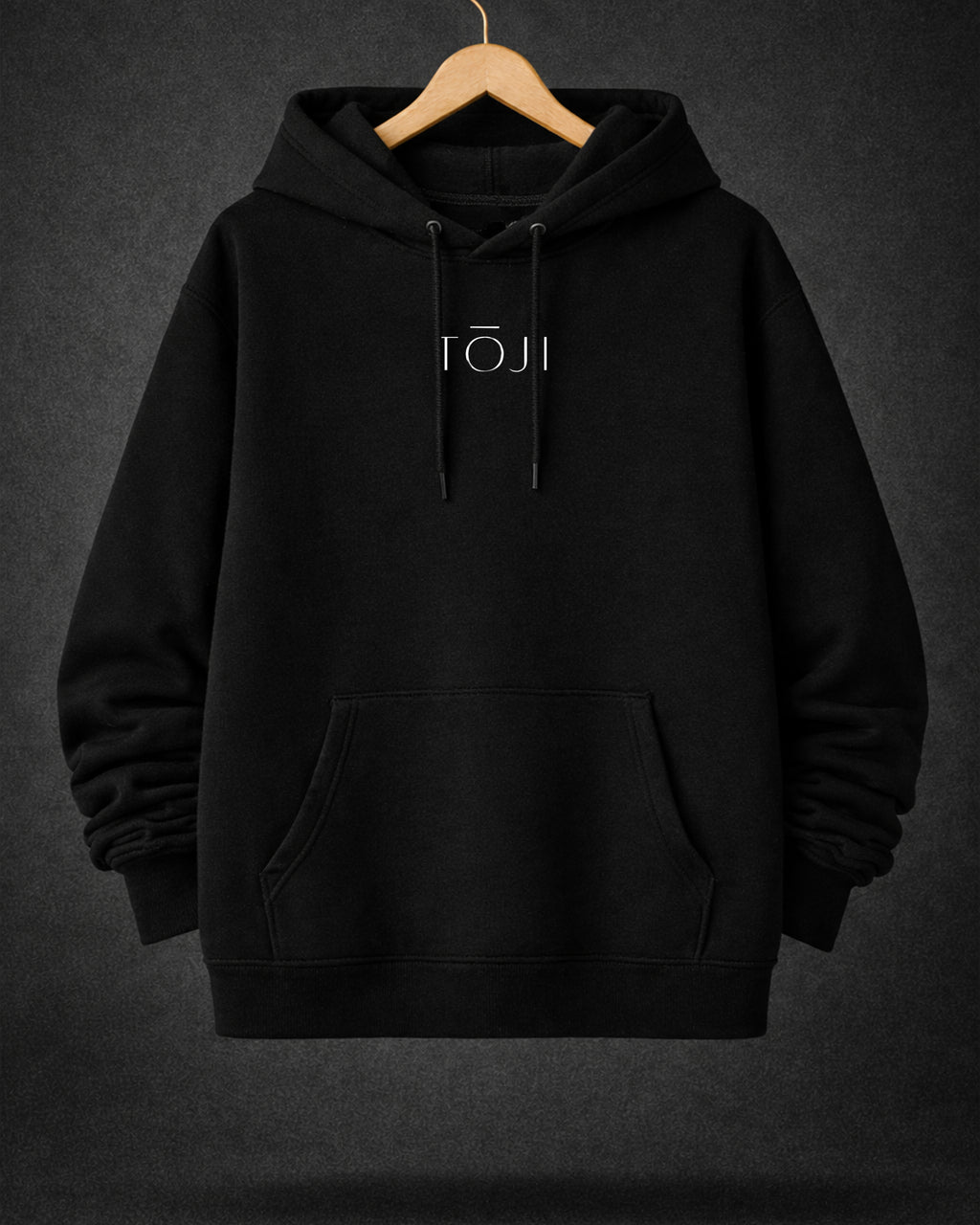 Toji Oversized Heavyweight Hoodie – Deep Black